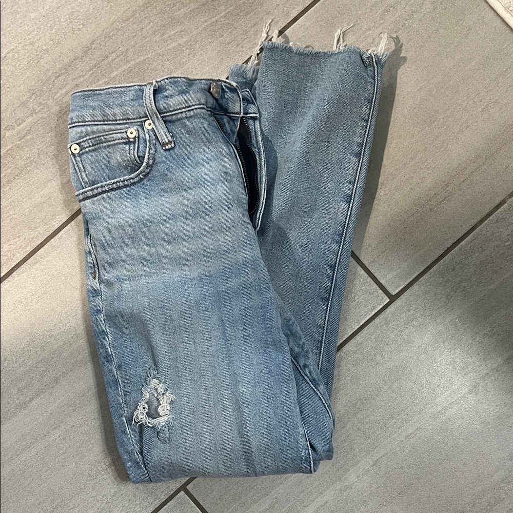 Madewell Light Blue Distressed Ankle Jeans
